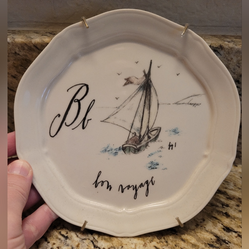 Anthropologie Linea Carta Alphabet Plate